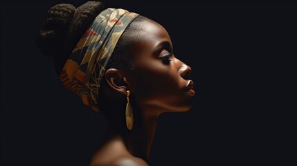 Black History Month, Side view of Black woman, Generative ai