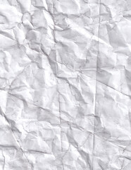 Crumpled white paper texture background. Wrinkled dirty sheet.