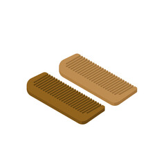 Wood comb Isometric isolated Vector on white background