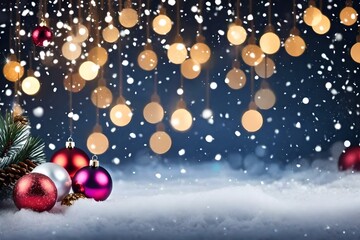 Fototapeta premium christmas background with balls generated ai