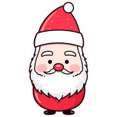 Vector illustration of cute traditional Santa Claus, Santa Claus, isolated on white background.