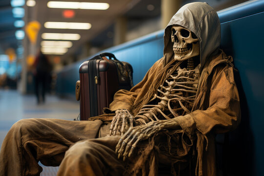 Endless waiting time for departure. AI generated
