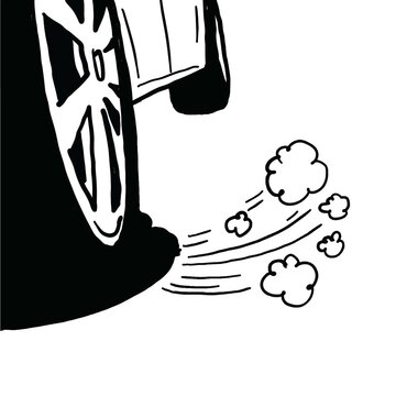 recommend clip art: Broken car tire. Flat tire. Automobile