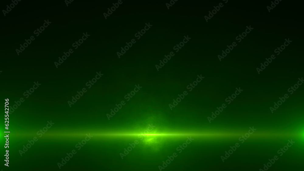 Wall mural abstract futuristic light background with smoke and rays on green backdrop, copy space for messages