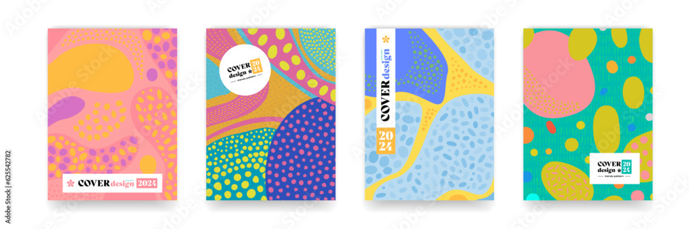 Poster abstract pattern background, colourful doodle shapes and colors in vector modern trendy design. cart