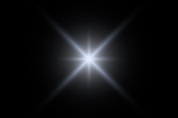 Star on black background. Stock illustration. Blue star. Glow bright star. Light effect. Isolated star on black background. Nice cool glow. Use Screen transparency mode.