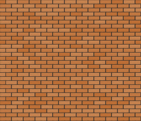 Orange brown realistic brick wall