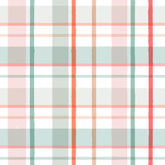 Gingham seamless pattern. Watercolor pastel lines texture for shirts, plaid, tablecloths, clothes, bedding, blankets, makeup wrapping paper. vector checkered summer girly print - obrazy, fototapety, plakaty