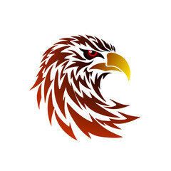 illustration vector graphic of tribal art design eagle head with tattoo symbol style and others