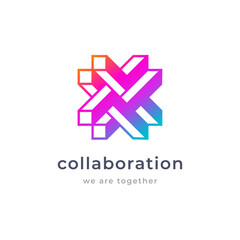 Teamwork and collaboration logo diversity 