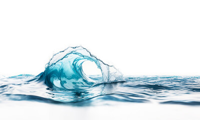 Water jet, wave, water splash on a white background. Water background.