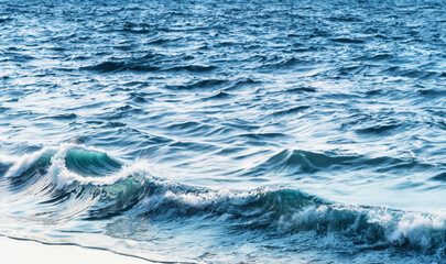 Waves on the water water splashes on a white background. Sea. Ocean. Water background.