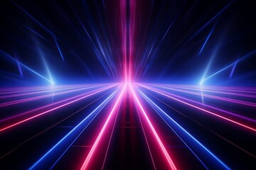 Fototapeta na wymiar Neon Lights Abstract Laser Rays Background. Generative AI