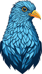 Pigeon head concept in isolated vector illustration on white background