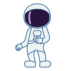 Dancing astronaut. Illustration on transparent background