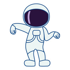 Dancing astronaut. Illustration on transparent background