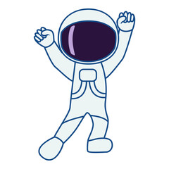Dancing astronaut. Illustration on transparent background