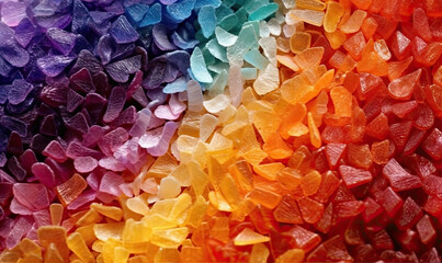 Abstract candies crystal. Granulated sweet dessert close-up wallpaper. Macro. generative AI