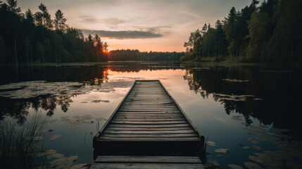 Fototapeta premium pier by the lake