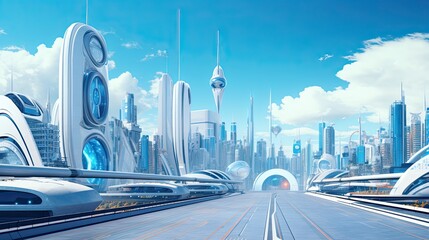 futuristic city Presentation AI