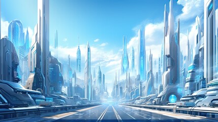 futuristic city Presentation AI