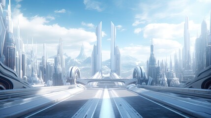 futuristic city Presentation AI