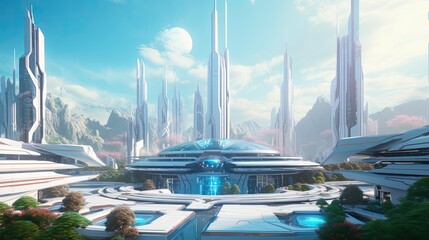 futuristic city Presentation AI