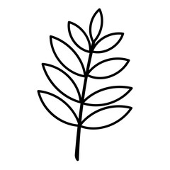 leaf foliage autumn line icon forest element