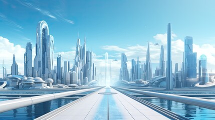 futuristic city Presentation AI