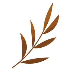 leaf branch autumn forest brown icon element