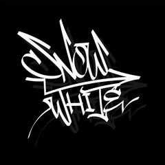 SNOW WHITE word graffiti tag