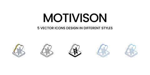 Motivison Icon Design in Five style with Editable Stroke. Line, Solid, Flat Line, Duo Tone Color, and Color Gradient Line. Suitable for Web Page, Mobile App, UI, UX and GUI design.