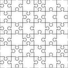 Seamless black  puzzle grid pattern background, vector illustration.