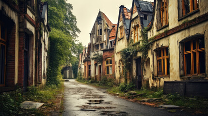 Fototapeta premium Old and rusty houses. Generative AI