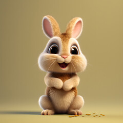Obraz na płótnie Canvas Adorable cute cartoon bunny