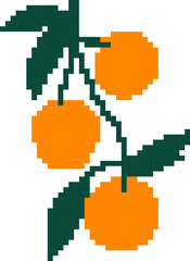 Fototapeta na wymiar orange fruit cartoon icon in pixel style