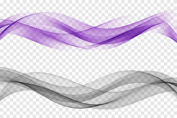 Color flow of wavy lines, abstract waves background. Vector waves set.