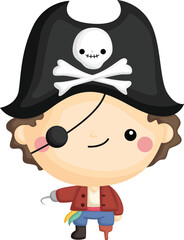 a vector of a cute pirate