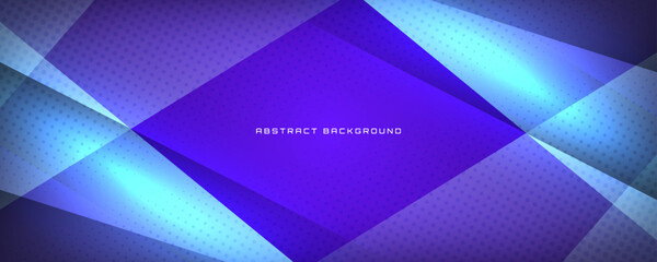 3D blue techno abstract background overlap layer on dark space with glowing polygon decoration. Modern graphic design element cutout style concept for banner, flyer, card, minimal cover, or brochure