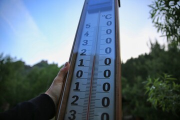 thermometer in sky global warming