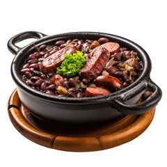 Feijoada is a typical Brazilian food. transparent background.
