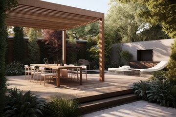 Obraz premium A personal perspective on a rear outdoor area