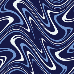 Tonal Blue and White Distortion Waves Pattern