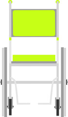 Vector illustration of wheelchair for disabled people isolated on white background