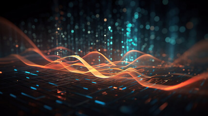 Abstract digital data background. Can be used in the description of network abilities, technological processes, digital storages, science, education, etc.