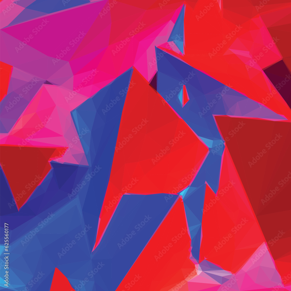Poster Abstract background with blue and red triangular shapes