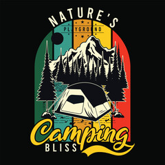Camping t-shirt design, Camping retro vintage vector t-shirt design, t-shirt design for camp lover