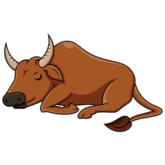 Cartoon buffalo isolated on white background