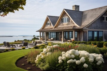Fototapeta na wymiar Refined shingled style residence located in Cape Cod