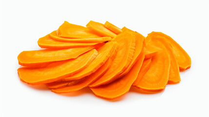 Fototapeta na wymiar Carrot slices isolated on white background